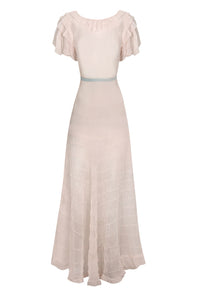 1930s Sheer Pink Chiffon Dress