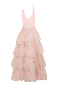 1940s Tiered Pink Tulle Dress