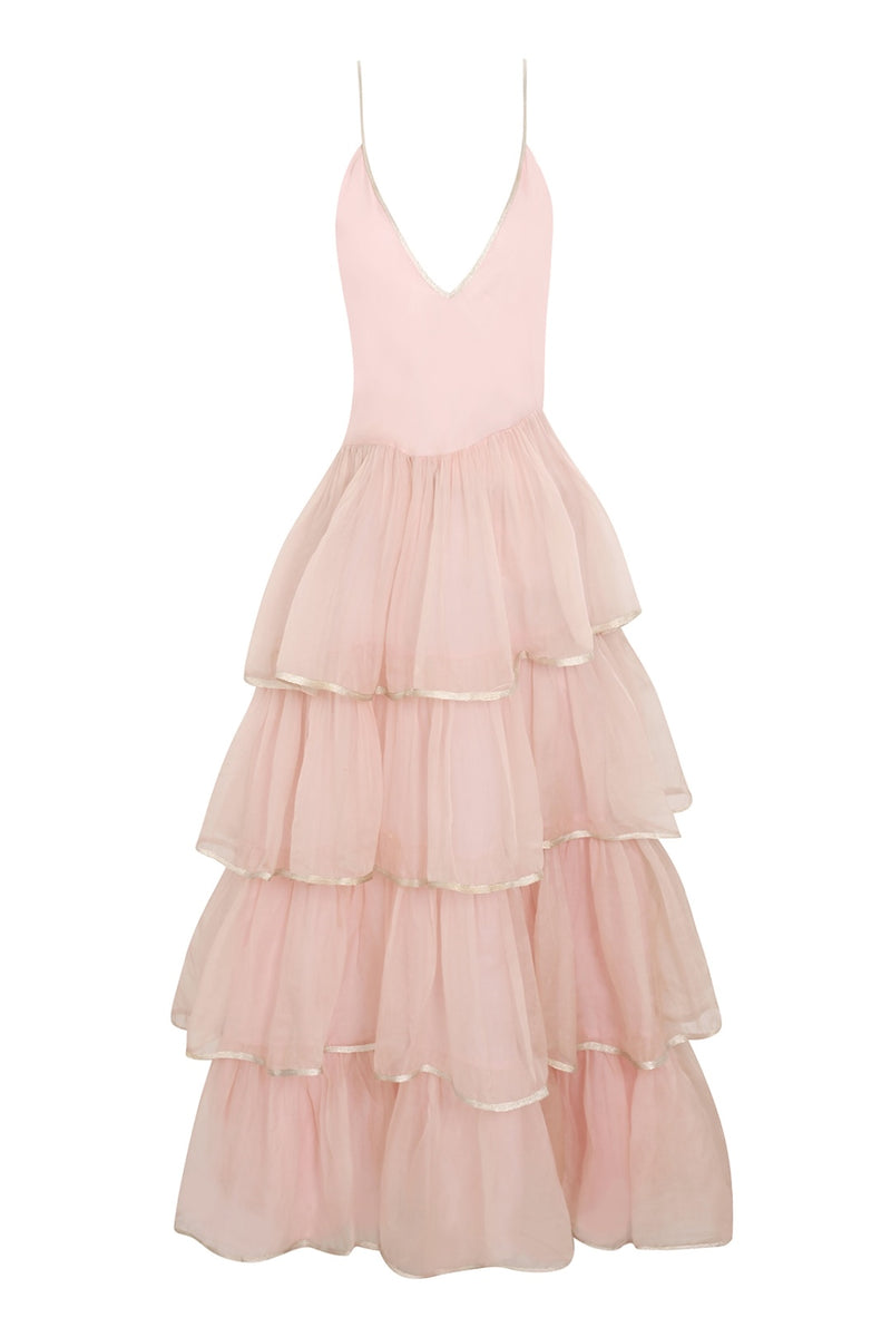 1940s Tiered Pink Tulle Dress