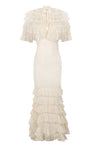 1930s Ivory Silk Midi Dress and Cape