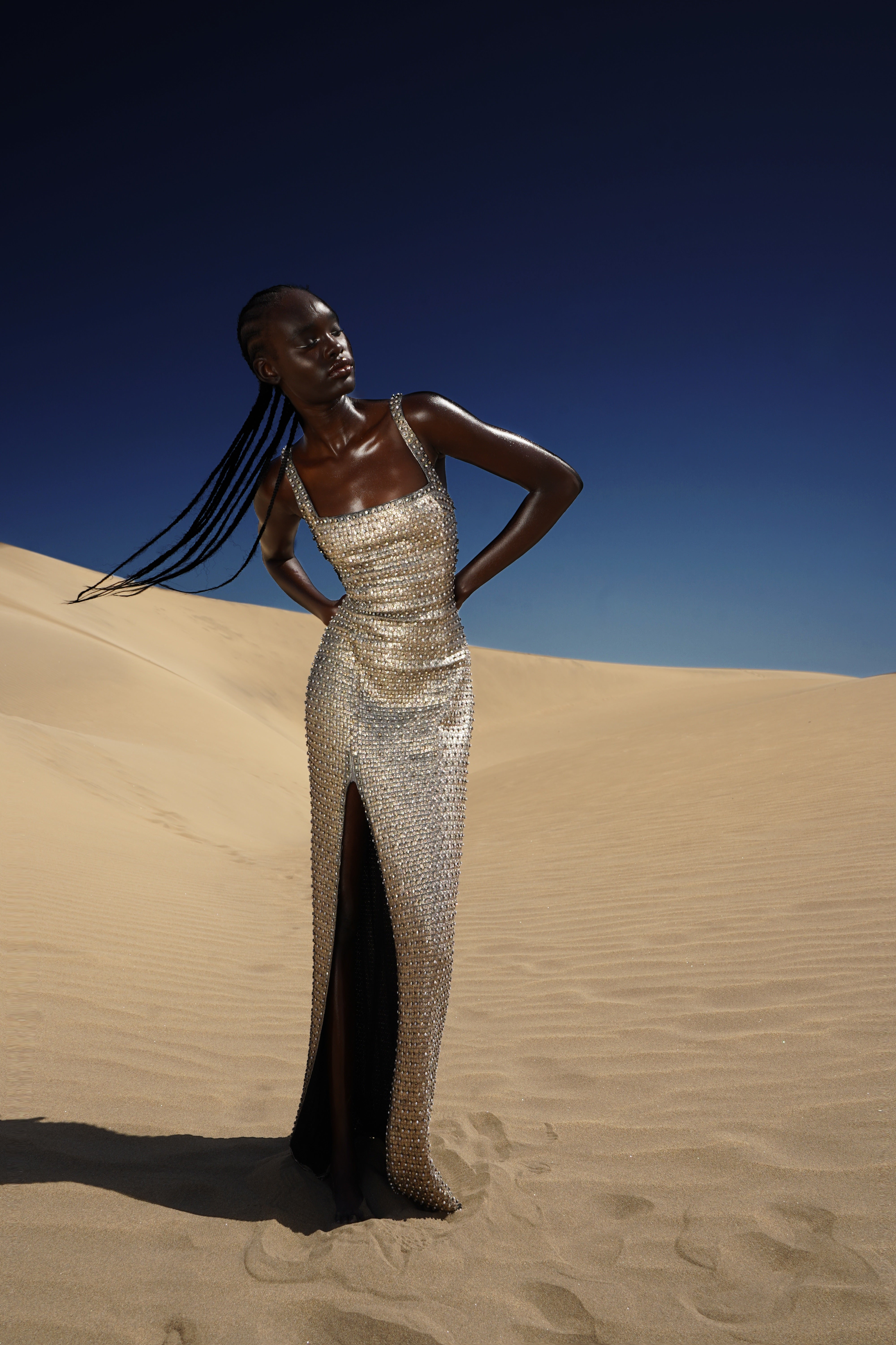 bibiy. GABRIELLEALLINONE グレー Achilles Gown - Mercury – Annie's Ibiza Online