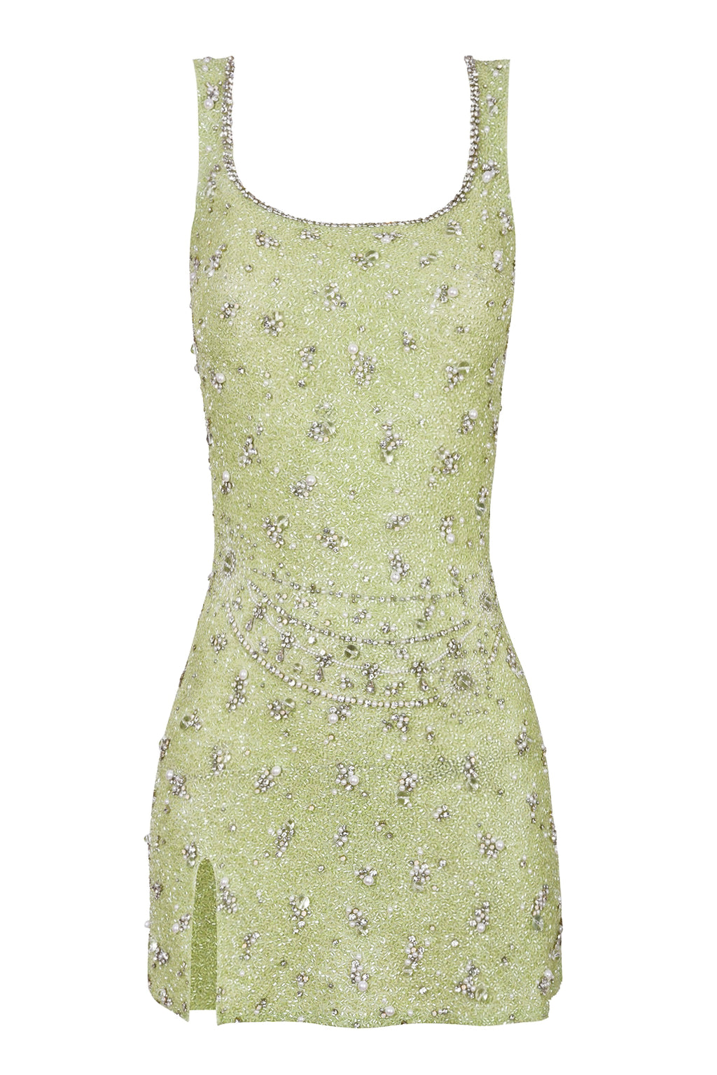 Wren Embellished Mini Dress - Matcha