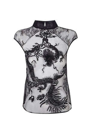 Beaded Dragon Qi Pao Top