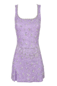 Wren Embellished Mini Dress - Lilac