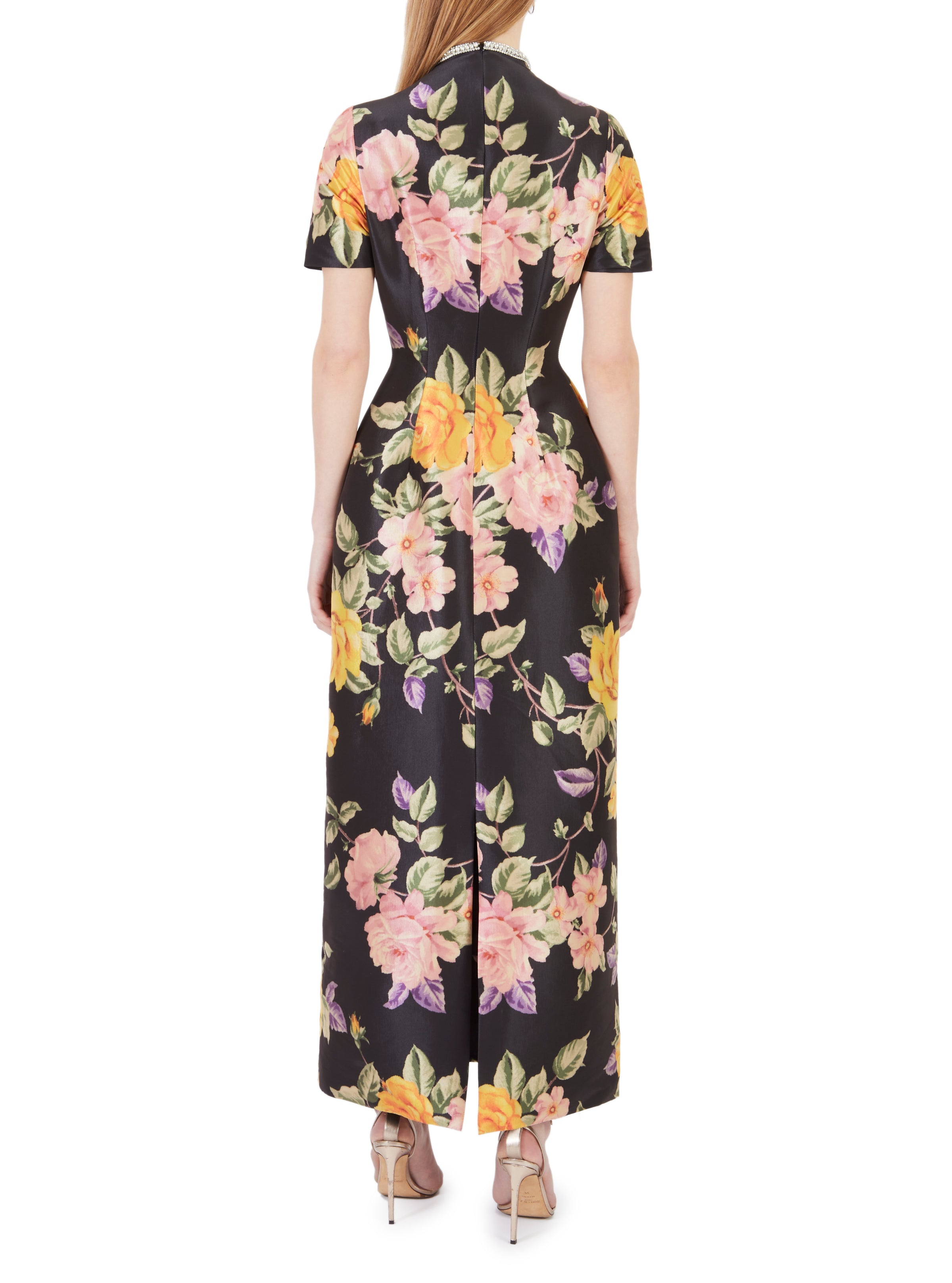 Floral High Neck Gown
