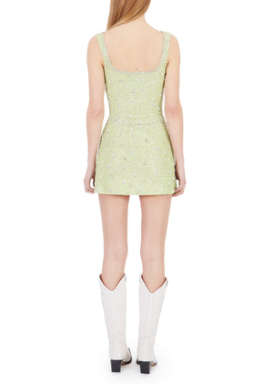 Wren Embellished Mini Dress - Matcha