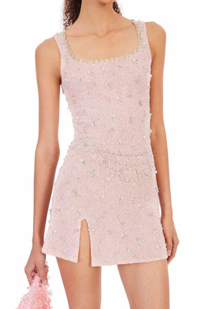 Wren Embellished Mini Dress - Rose