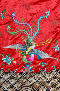 20th Century Chang-Fu Red Satin Robe