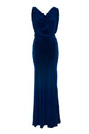 1930's Royal Blue Velvet Bias Cut Dress