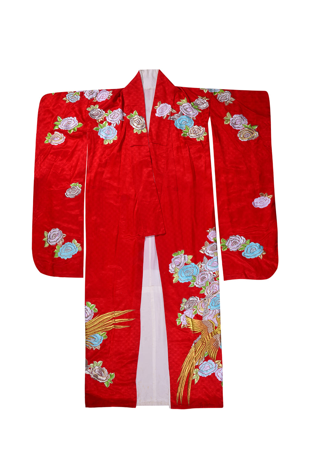 20th Century Japanese Demask Silk Wedding Kimono