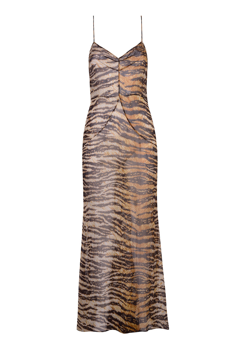 1990's Roberto Cavalli Chiffon Tiger Dress