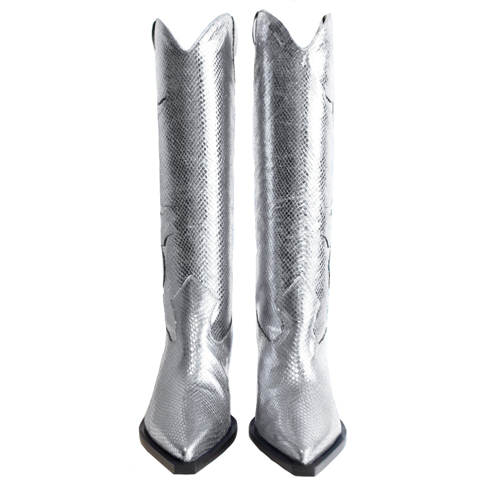 White and silver cowboy 2024 boots