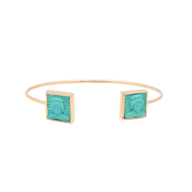 Tanit Carved Turquoise Bangle
