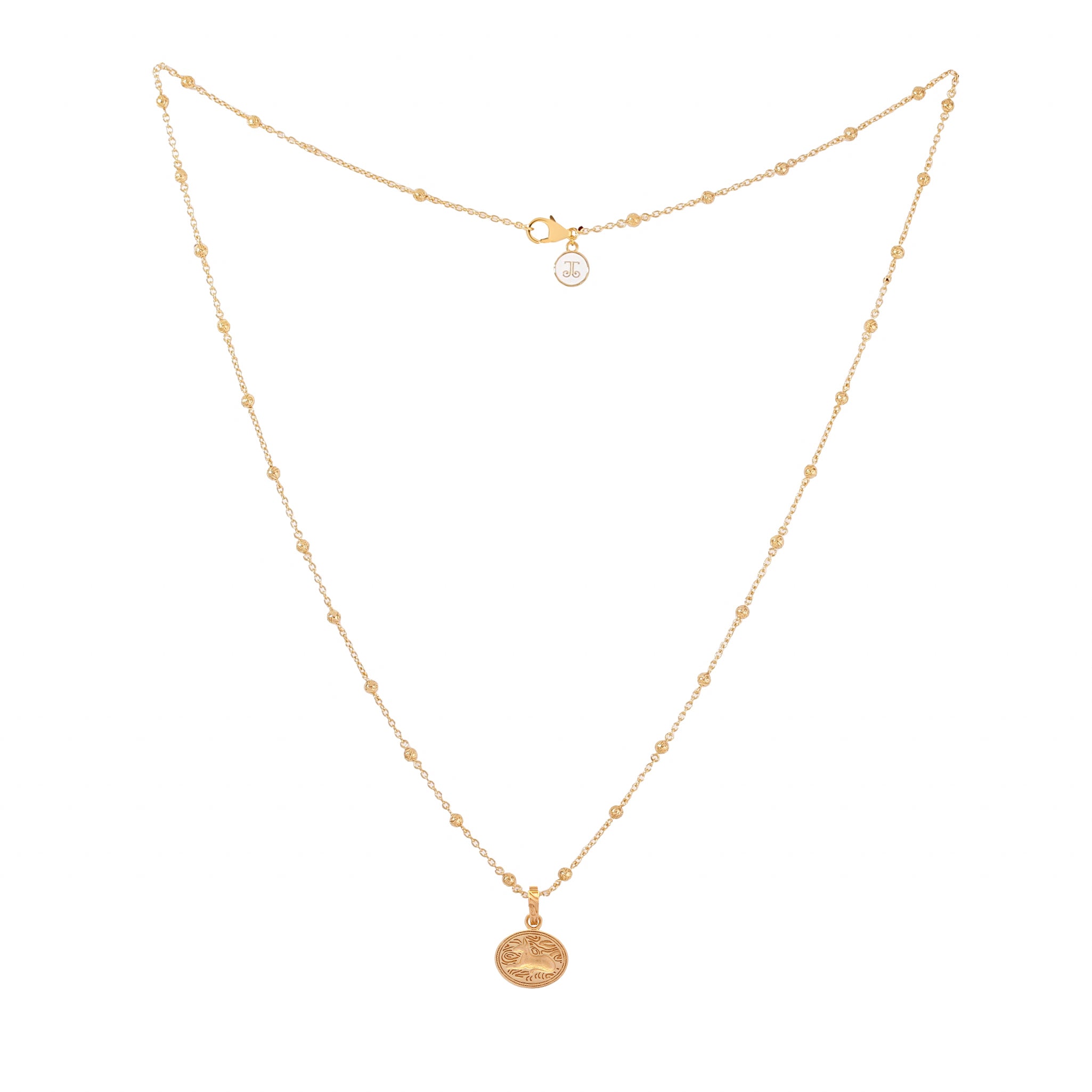 Podenco Dog Charm Necklace, Gold Vermeil