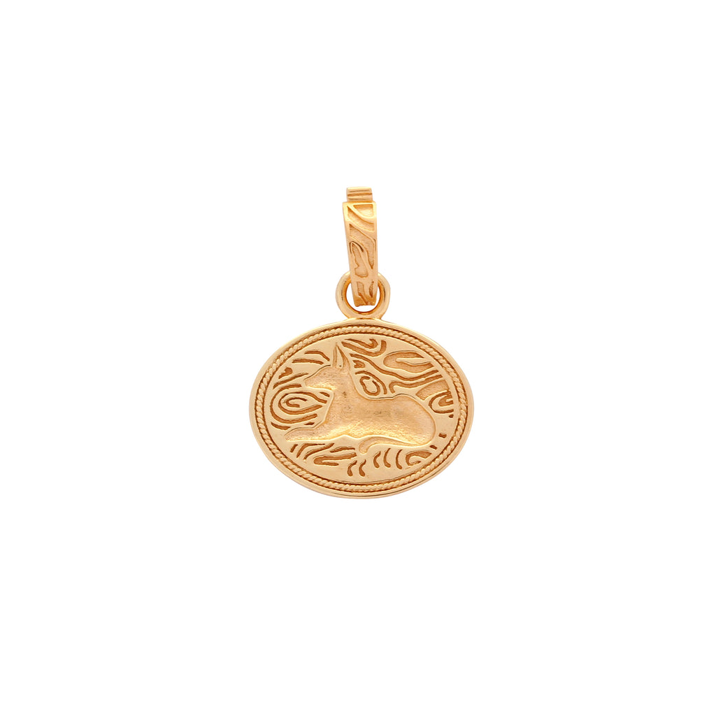 Podenco Dog Charm Necklace, Gold Vermeil