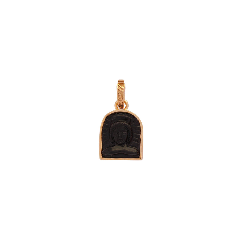 Tanit Black Onyx Stone Charm, Gold Vermeil