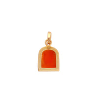 Tanit Carved Carnelian Stone Charm, Gold Vermeil