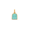 Tanit Carved Turquoise Stone Charm, Gold Vermeil