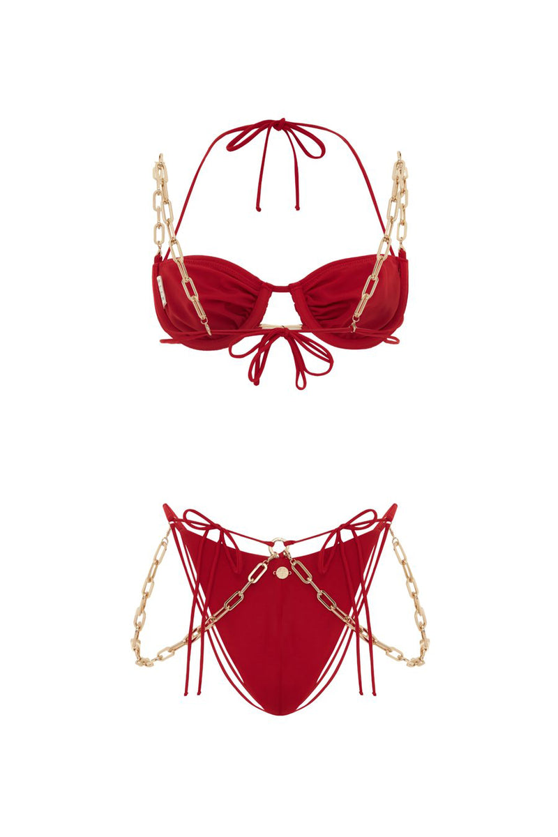 Belly Dance Bikini Bottom- Red - Annie's Ibiza