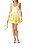 Checkered Ruffle Yellow Mini Skirt