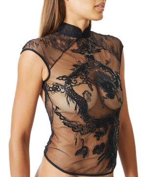 Beaded Dragon Qi Pao Top