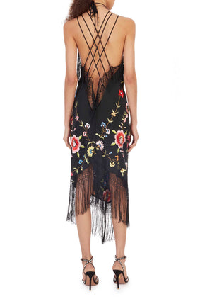 Reconstituted Demi- Couture Floral Shawl Dress