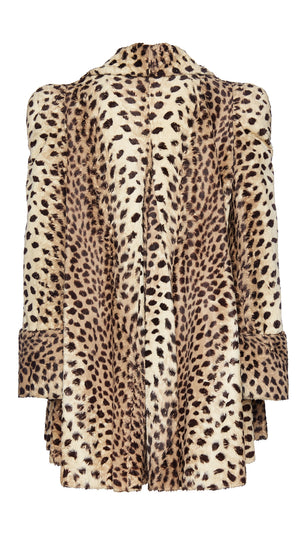 1970's Biba Faux Leopard Plush Swing Jacket. Rent: £645/Day