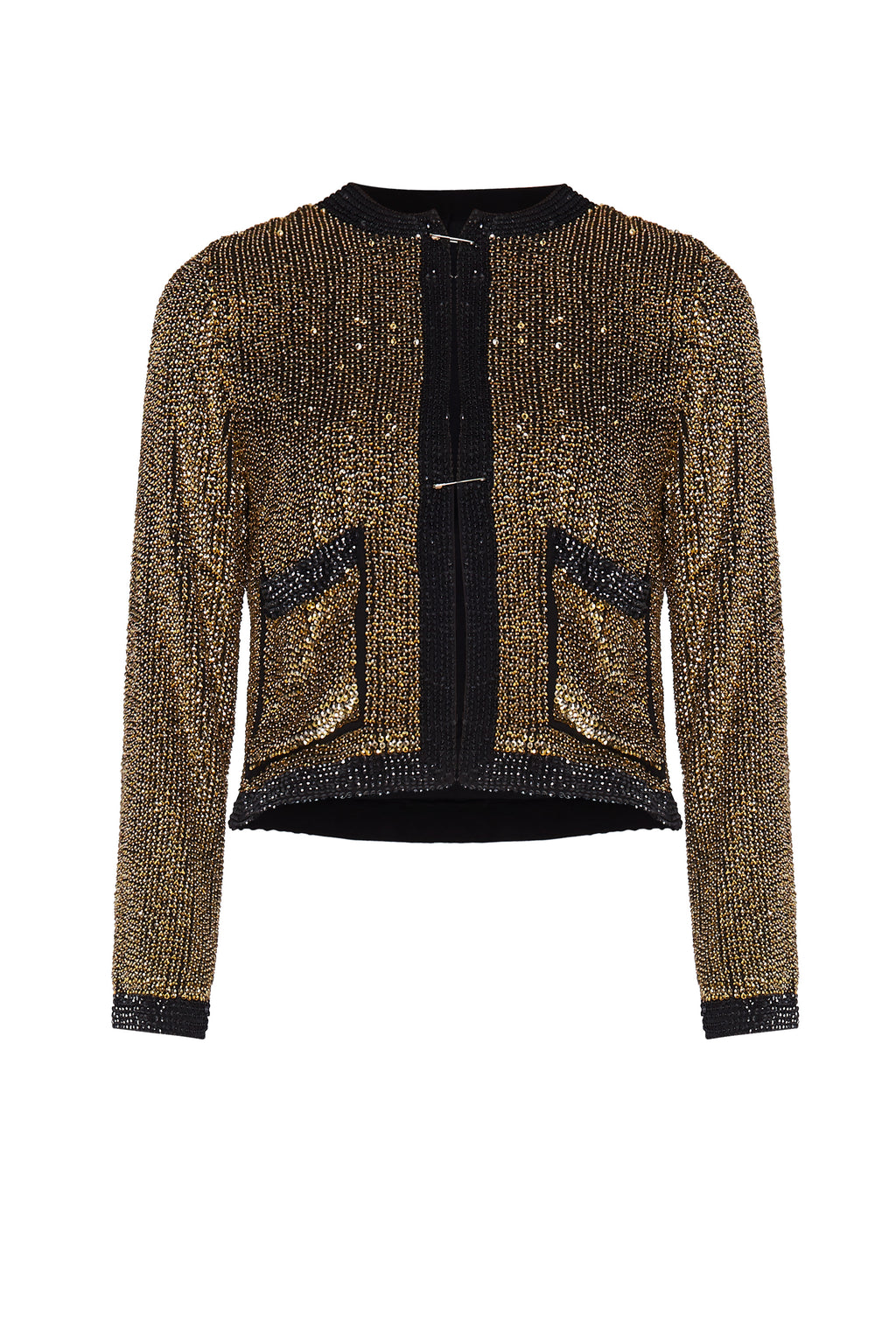 1940s Golden Black Beaded Jacket with Pockets - Annie's Ibiza