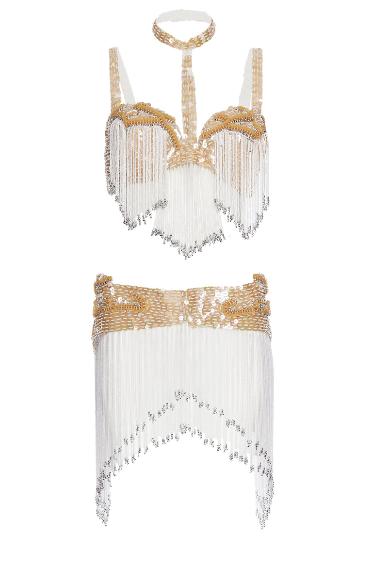 1980s Beige Showgirl Sequin Embroidered Two-Piece. Rent: £47/Day - Annie's Ibiza