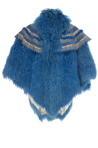 80's Zandra Rhodes Mongolian Fur Cape. Rent: £130/Day