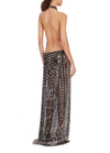 1920's Egyptian Halter Ruffle Gown