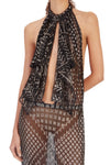 1920's Egyptian Halter Ruffle Gown