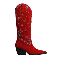 Red Suede Ziggy Boots