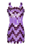 1969 'Barbarella!' Purple Mini Disc Dress. Rent: £120/Day - Annie's Ibiza