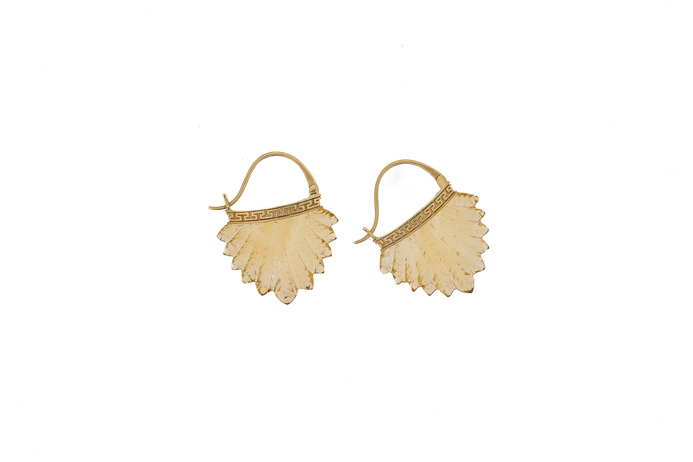 Citrine Feather Earrings