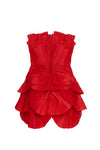80's Red Pleated Mini Dress. Rent: £75/Day