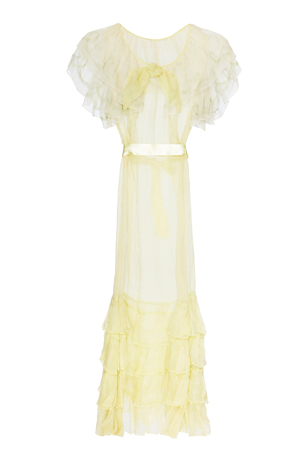 1930s Soft Yellow Organza Dress - Annie's Ibiza