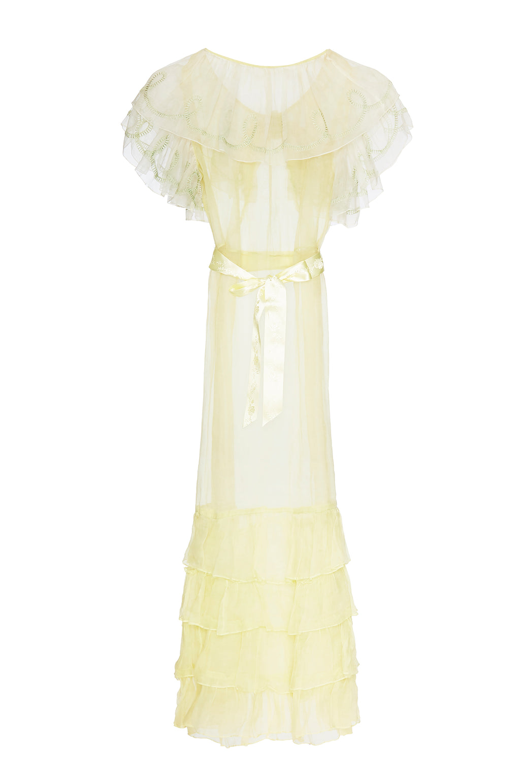 1930s Soft Yellow Organza Dress - Annie's Ibiza