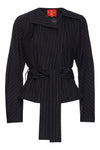 2000s Vivienne Westwood Black Striped Belted Jacket. Rent: £40/Day