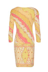 1960s Pucci Wool Jersey Peach Printed Summer Dress