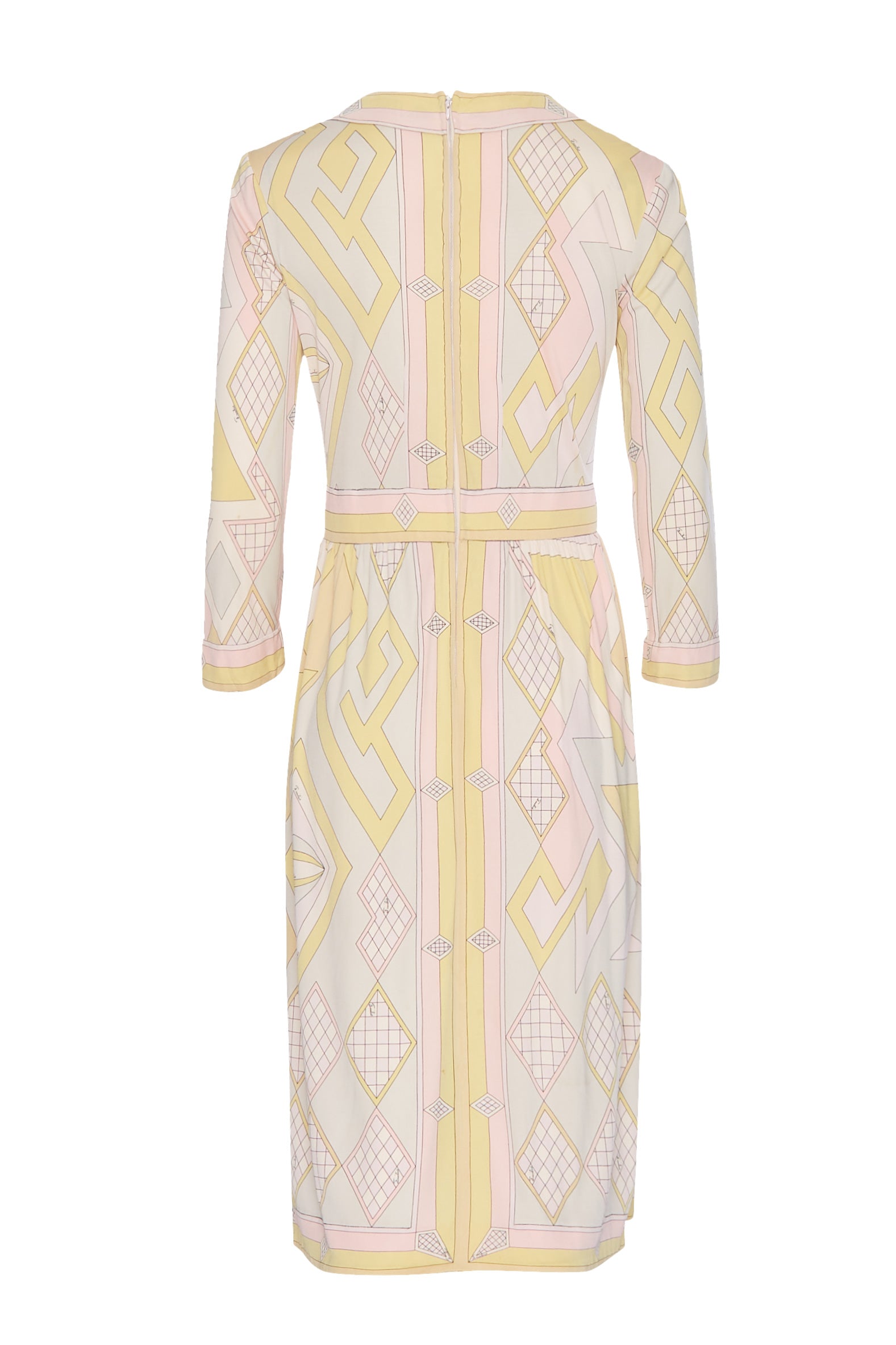1960s Pucci Wool Jersey Yellow Printed Summer Dress